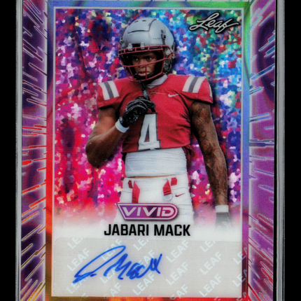 2025 Leaf Vivid Jabari Mack #BA-JM1 6/7 Auto