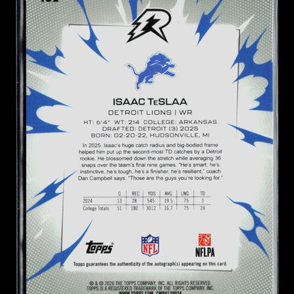 2026 Topps Resurgence Isaac TeSlaa #132 RC Auto