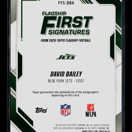 2026 Topps Flagship Football David Bailey #FFS-DBA RC Auto