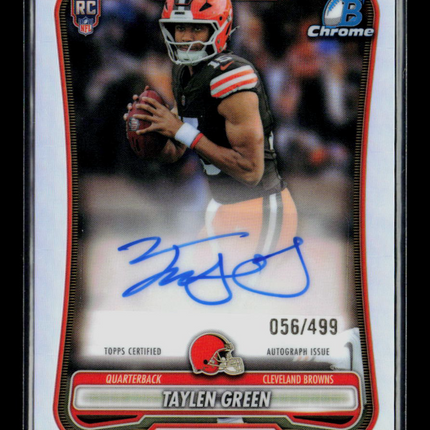 2026 Bowman Chrome Football Taylen Green #BCRA-TG Refractor 056/499 RC Auto