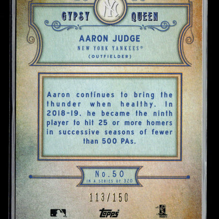 2020 Topps Gypsy Queen Aaron Judge #50 Blue 113/150