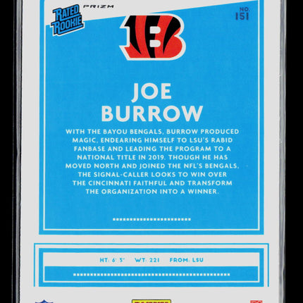 2020 Panini Donruss Optic Holo Joe Burrow #151 Rookie