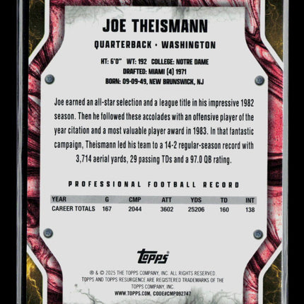 2025 Topps Resurgence Football Joe Theismann #99