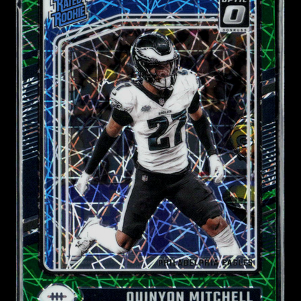 2024 Panini Donruss Optic Quinyon Mitchell #282 Green Velocity