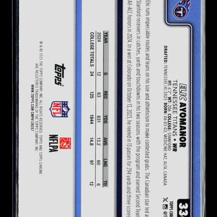 2025 Topps Chrome Elic Ayomanor #336 RC