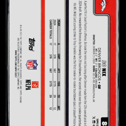 2025 Topps Chrome Bo Nix #88