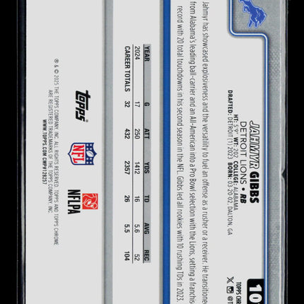 2025 Topps Chrome Jahmyr Gibbs #101