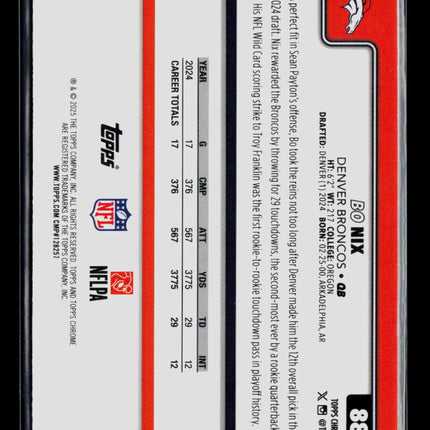 2025 Topps Chrome Bo Nix #88