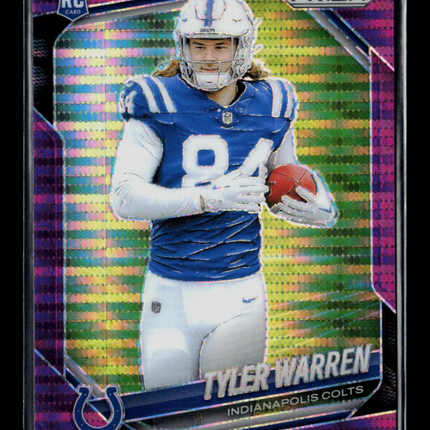 2025 Panini Prizm Football Tyler Warren #339 Purple Pulsar RC