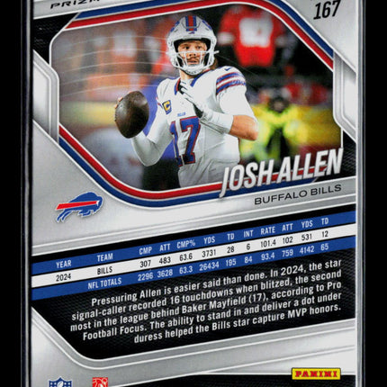 2025 Panini Prizm Football Josh Allen #167 Purple Pulsar