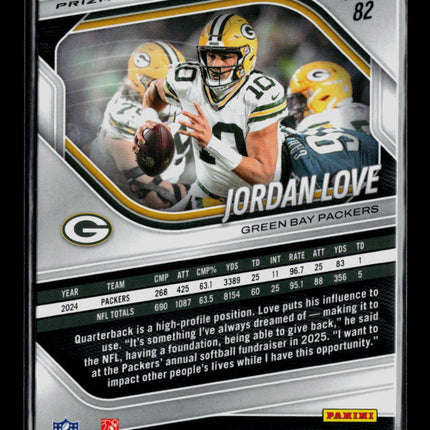 2025 Panini Prizm Jordan Love #82 Purple Pulsar