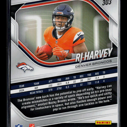 2025 Panini Prizm Football RJ Harvey #303 RC