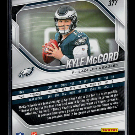 2025 Panini Prizm Kyle McCord #377 RC