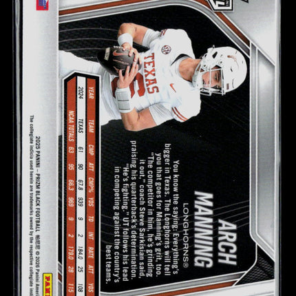 2026 Panini Prizm Black Arch Manning #197