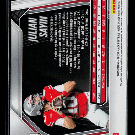 2025 Panini Prizm Black Julian Sayin #192
