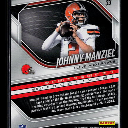 2026 Panini Prizm Black Johnny Manziel #33