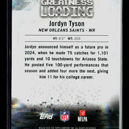 2026 Topps Bowman Chrome Jordyn Tyson #GL-14 RC