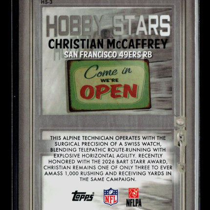 2026 Bowman Chrome Hobby Stars Christian McCaffrey #HS-3