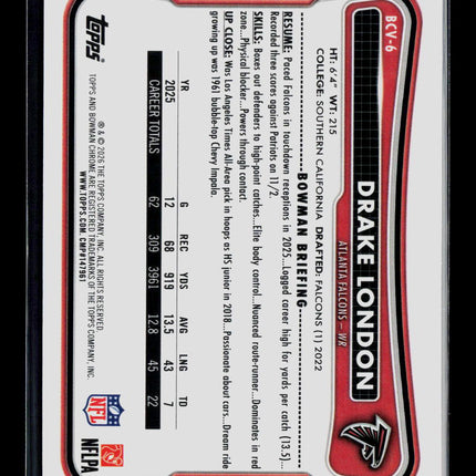 2025 Bowman Chrome Drake London #BCV-6 Mojo Refractor