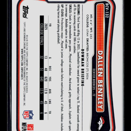 2026 Bowman Chrome Dallen Bentley #BCV-132 RC