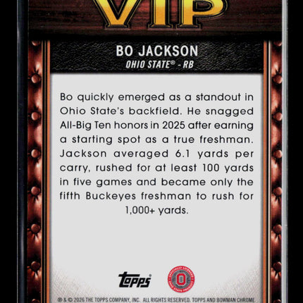 2026 Bowman Chrome University Bo Jackson #VIP-21