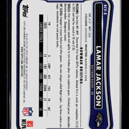 2026 Topps Bowman Chrome Lamar Jackson #BCV-8