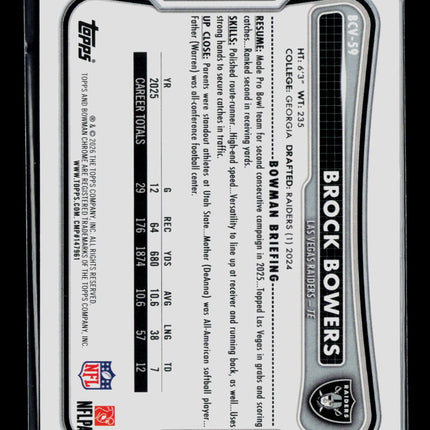 2026 Topps Bowman Chrome Brock Bowers #BCV-59