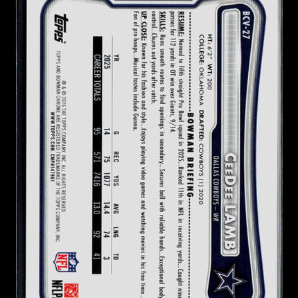 2026 Bowman Chrome CeeDee Lamb #BCV-27