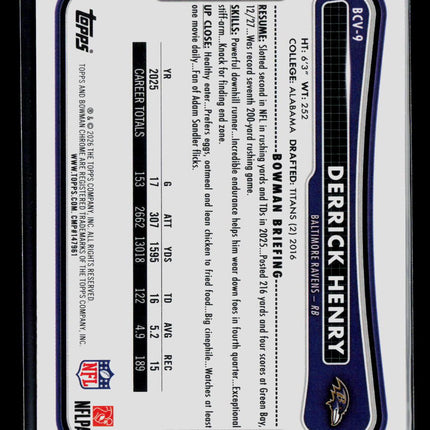 2026 Topps Bowman Chrome Derrick Henry #BCV-9