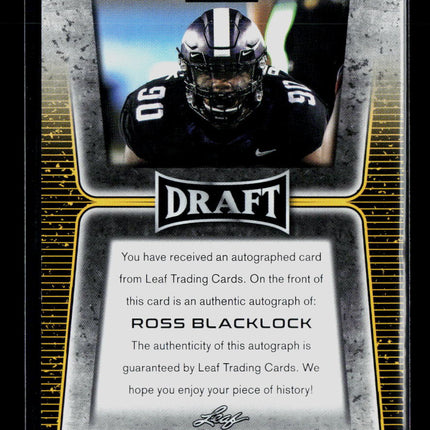 2020 Leaf Draft Ross Blacklock #BA-RB1 Gold RC Auto
