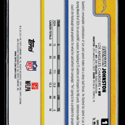 2025 Topps Chrome Quentin Johnston Lightboard #159