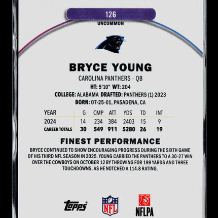 2025 Topps Finest Bryce Young #126 04/15