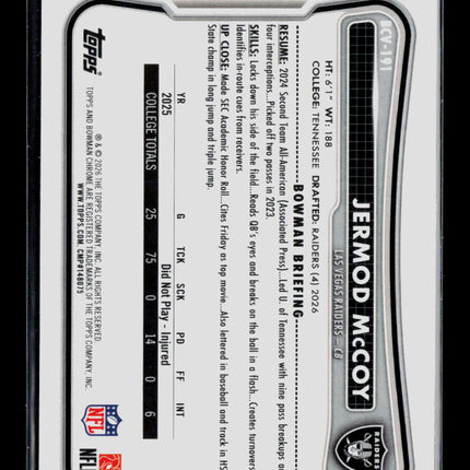 2026 Bowman Chrome Jermod McCoy #BCV-191 Green 36/399 RC