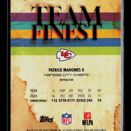2025 Topps Finest Patrick Mahomes II #TF-3 Refractor