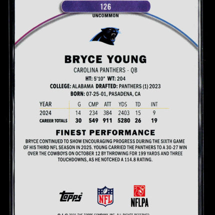 2025 Topps Finest Bryce Young #126 Checkerboard