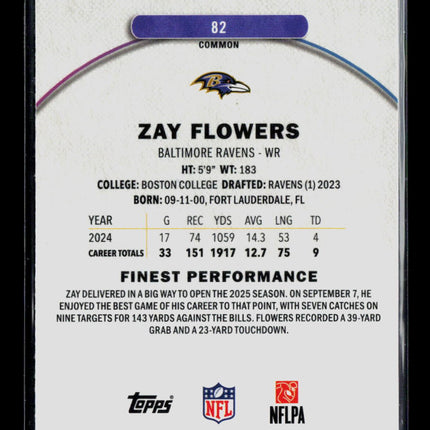2025 Topps Finest Zay Flowers #82