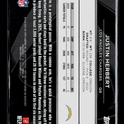 2025 Topps Chrome Black Justin Herbert #56