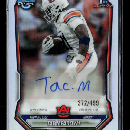 2026 Bowman Chrome University Football Tae Meadows #BCPA-TM 372/499 Auto