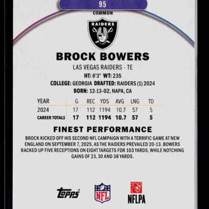 2025 Topps Finest Brock Bowers #95 149/150