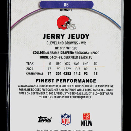 2025 Topps Finest Jerry Jeudy #86 Purple 045/250