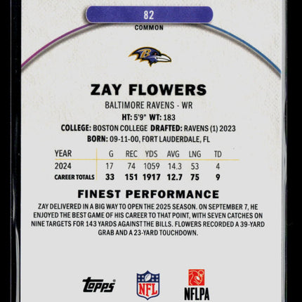 2025 Topps Finest Zay Flowers #82 029/325
