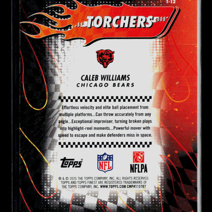 2025 Topps Finest Caleb Williams #T-12