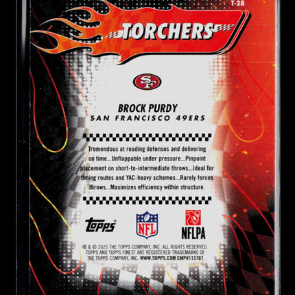2025 Topps Finest Brock Purdy #T-28