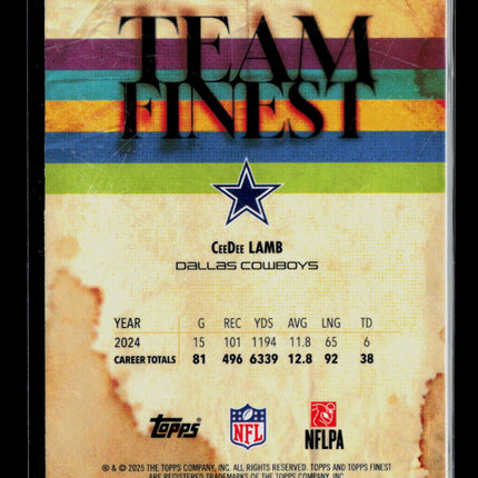 2025 Topps Finest CeeDee Lamb #TF-7