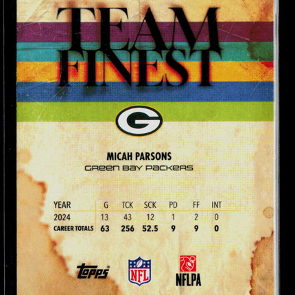 2025 Topps Finest Micah Parsons #TF-10