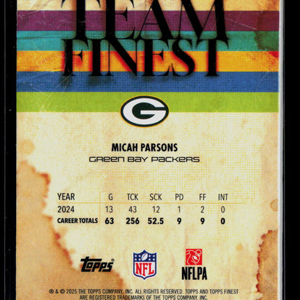 2025 Topps Finest Micah Parsons #TF-10