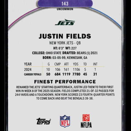 2025 Topps Finest Justin Fields #143 Refractor