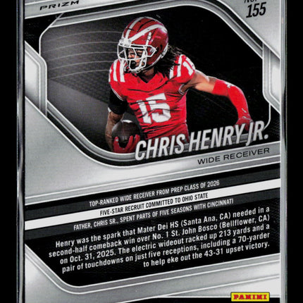 2026 Panini Prizm Black Chris Henry Jr. #155