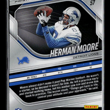 2026 Panini Prizm Black Football Herman Moore #57 Silver