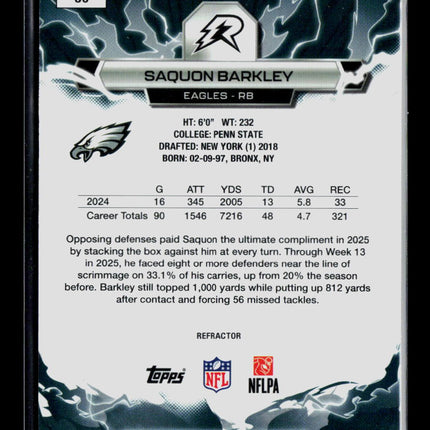 2026 Topps Resurgence Football Saquon Barkley #80 Refractor